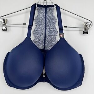 Victorias Secret Body by Victoria Navy Lace Racerback Front Close Bra 38DDD NEW